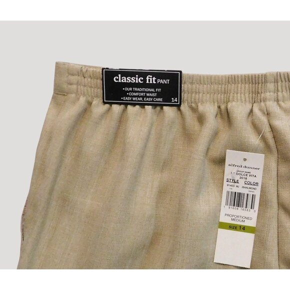 Alfred Dunner La Dolce Vita 2 Pc Pant Suit Beige Long Sleeve Jacket 16 Pants 14 - Picture 14 of 16
